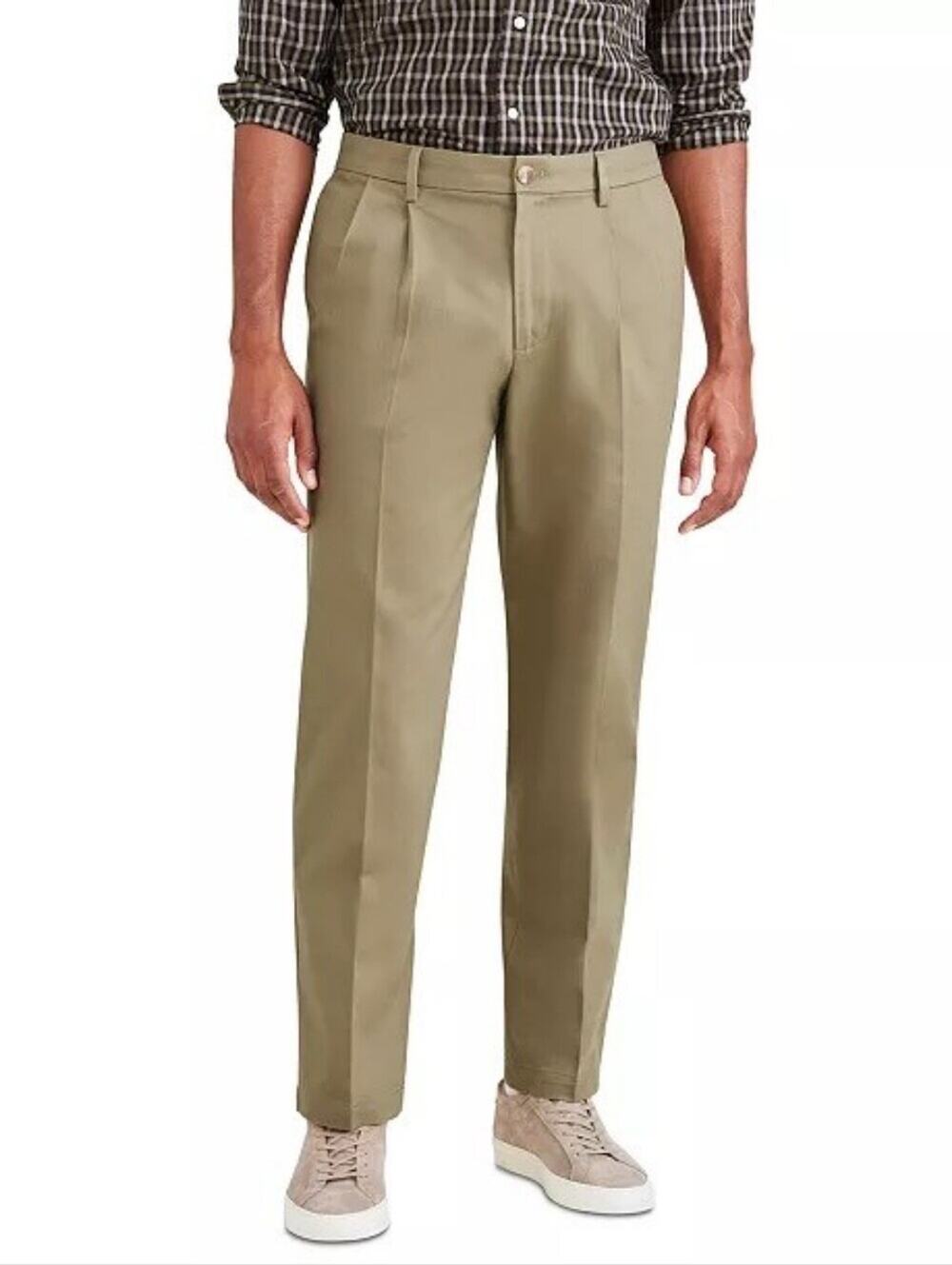 Dockers Mens Classic Fit Pleated Khaki Chino Pants NWT 42x30